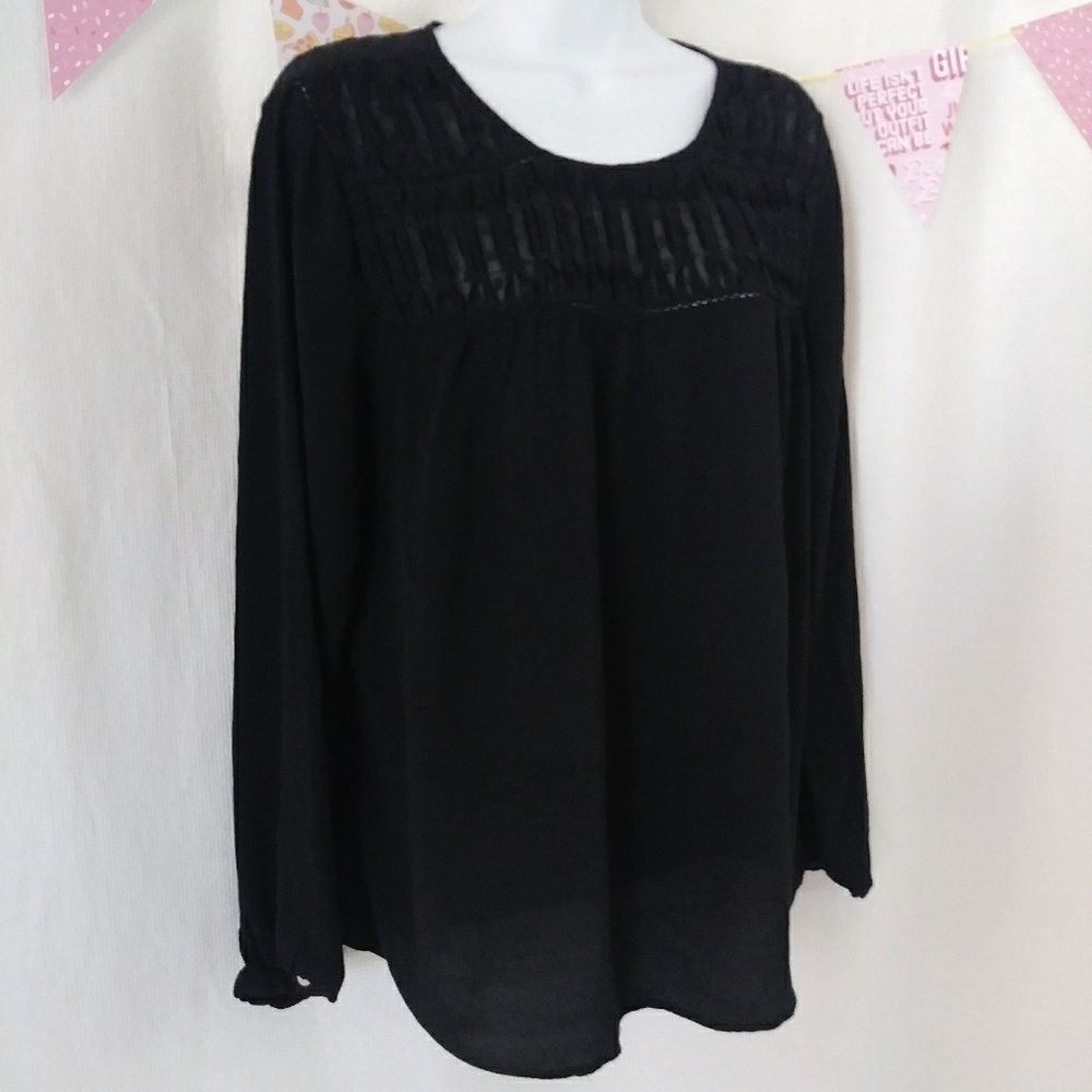 Anthropologie Meadow Rue blouse georgette dot L